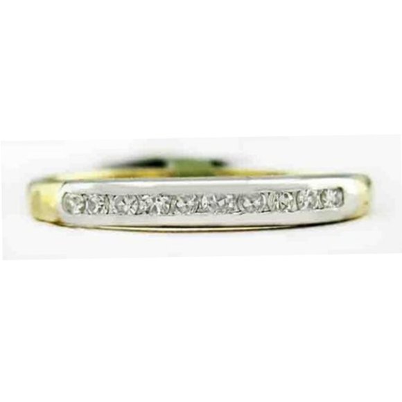 Genuine 0.20 Cts Diamond Wedding Ring 14k Yellow Gold